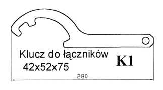 Klucz do łączników Storz typ K1 wymiary